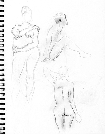 Female sketches 3. (enhanced contrast)